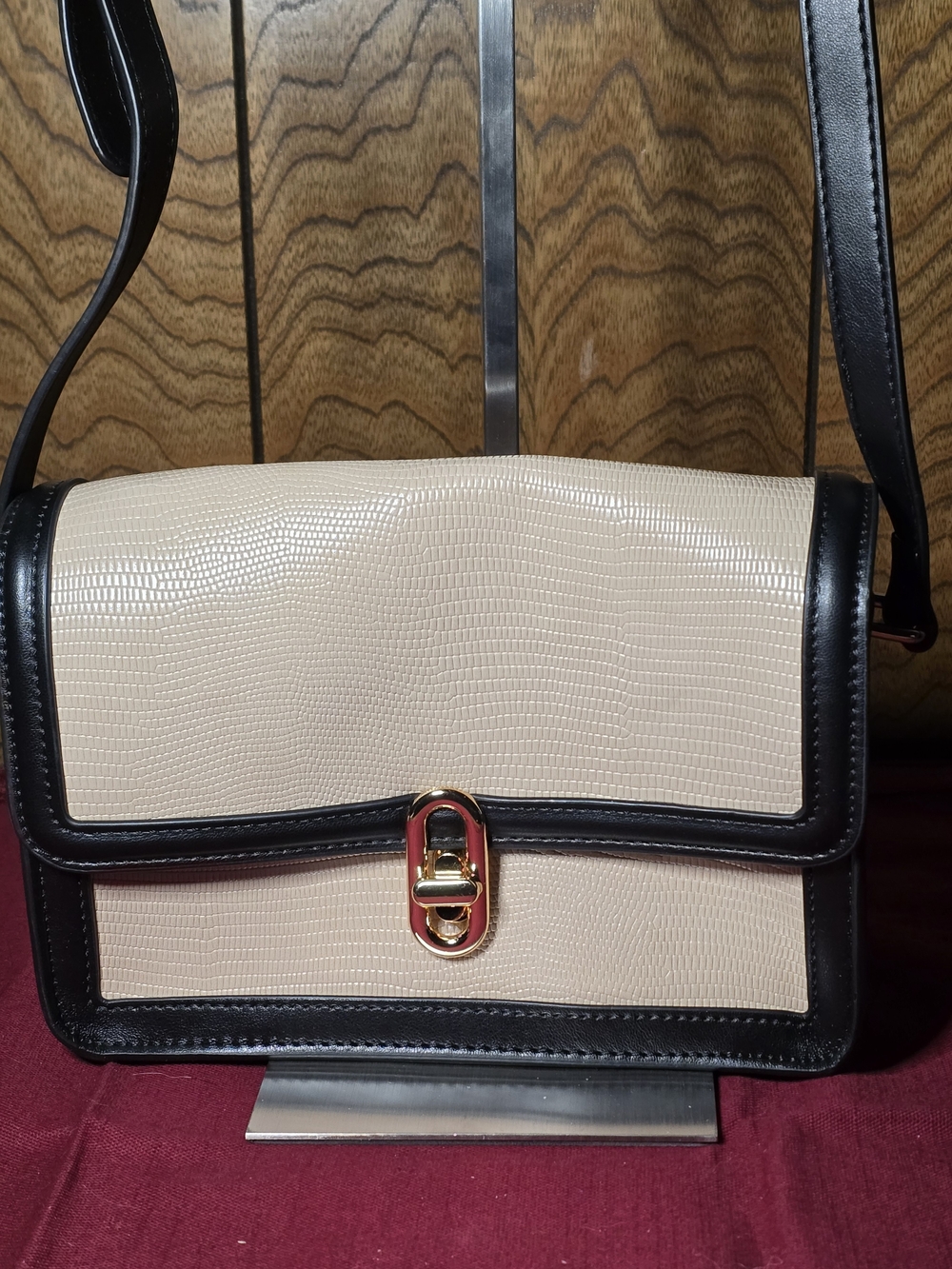 Jules Kae Mia Crossbody Bag in Blush Lizard Vegan Leather